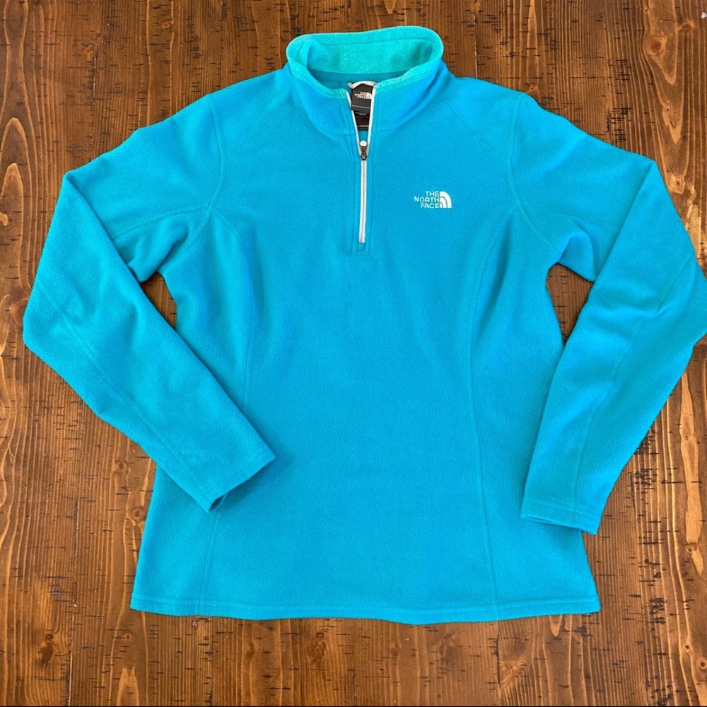 The North Face pullover quarter zip fleece sz M blue